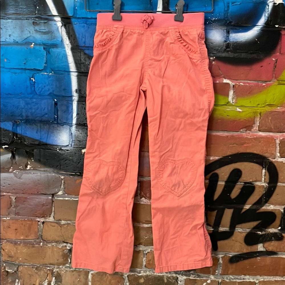 JUMPING BEANS-girl’s coral cotton blend stretch waistband causal pull-on pants